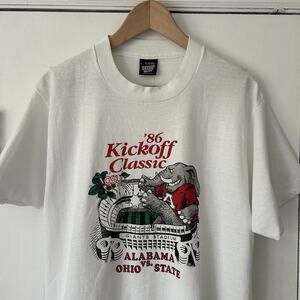 Vintage Alabama Crimson Tide T Shirt 1986 Ohio State Size L Screen Stars USA